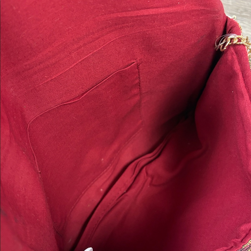 Beaded Aztec Envelope Clutch with Gold Chain Strap - Picture 6 of 9